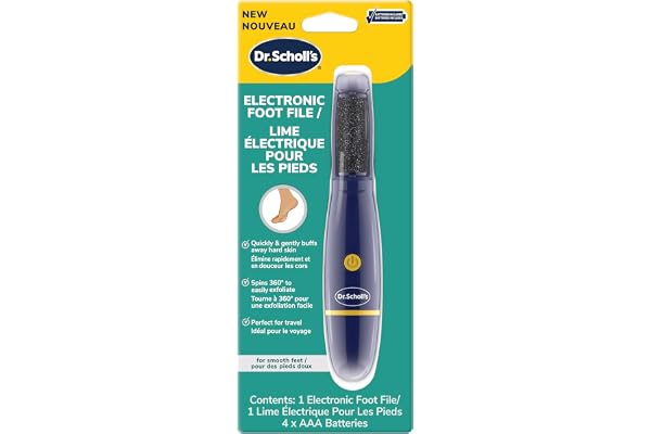 Dr. Scholl's Callus Remover Electronic Foot File, Electric Hard Skin Removal for Feet, Effortless Soft Smooth Skin in Minutes