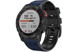 Abanen Quick Fit 26mm Silicone Watch Bands for Garmin Fenix 7X / Fenix 6X / Fenix 5X / Instinct 2X,Soft Sport Bicolor Waterproof Wristband Strap for Garmin Enduro 2, epix Pro 51mm,Tactix 7 Pro