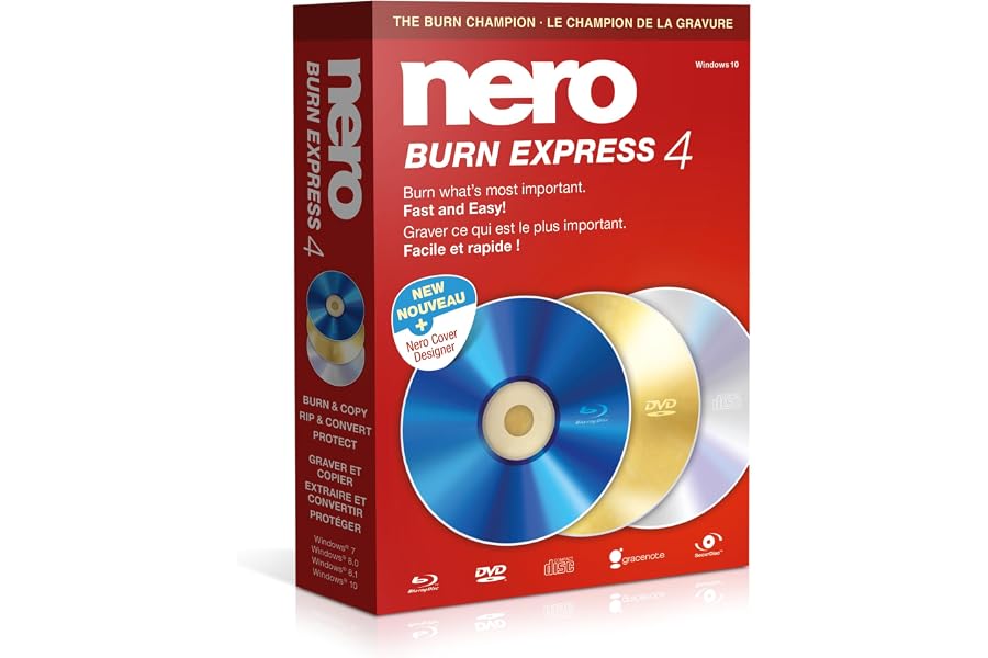 Nero Burn Express 4 - Burn | Copy | Rip | Convert | Backup | Protect for movies, photos, music and data | 1 PC | Windows 11 /