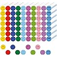 ANSTROUT 6000 Pieces Happy Smile Face Stickers for School Reward Behavior Chart,3/8 Inch in Diameter Round Colorful Reward Labels 10 Styles Happy Face Stickers for Teachers (50 Sheets)