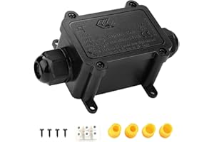 Tynoscco IP68 Waterproof Junction Box Outdoor,2-Way Electrical Cable Box Outdoor with M20 Gland Wire Connector Extension Elec