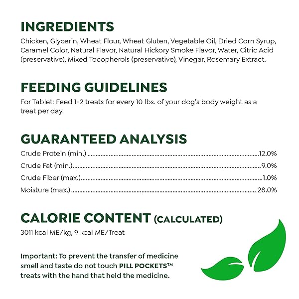 GREENIES PILL POCKETS FOR DOGS SMALL SIZE, TABLET PILL TREATS FOR DOGS, HICKORY SMOKE FLAVOR, 3.2 OZ. POUCH