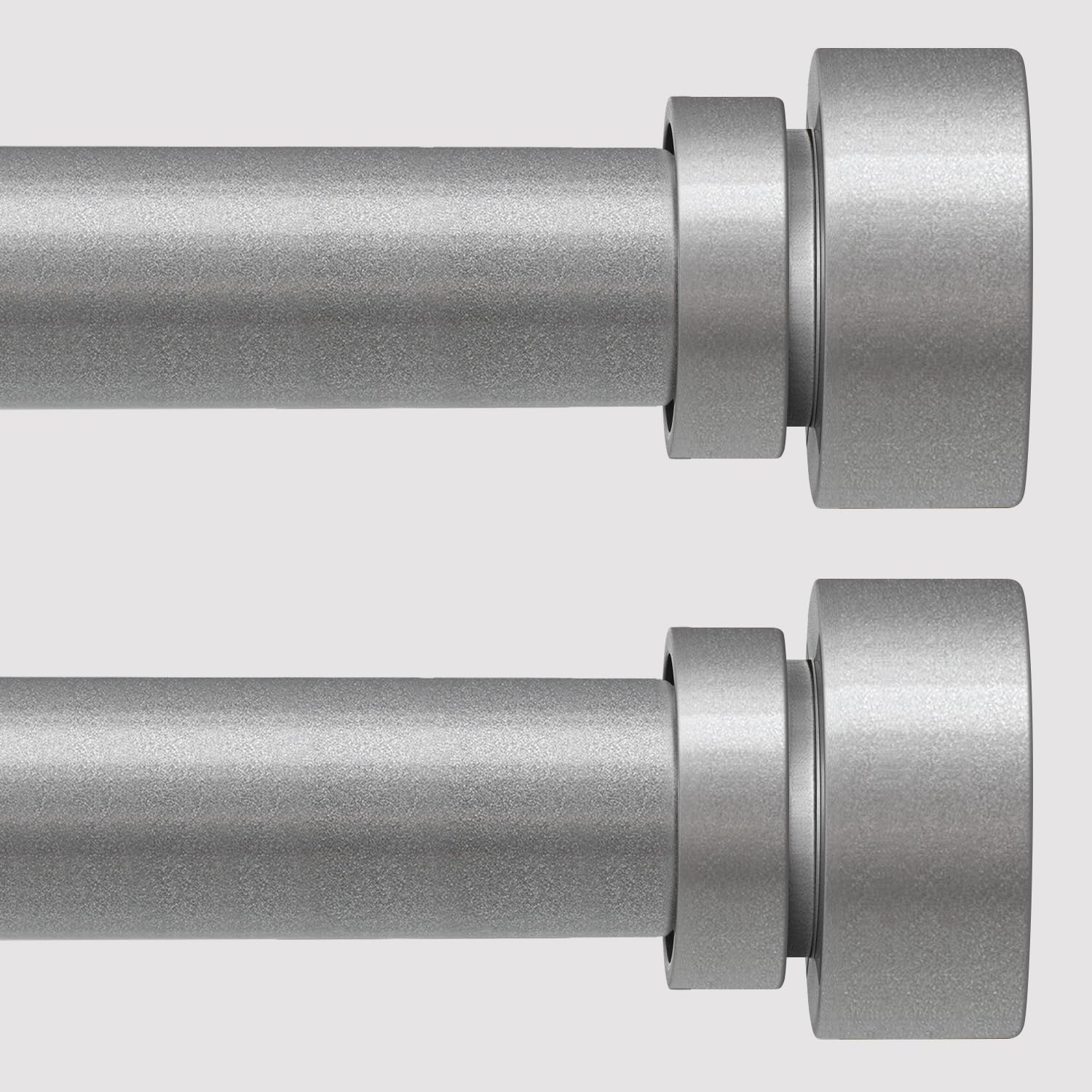 Photo 1 of 2 Pack Modern Silver Curtain Rods Set for Windows 28 to 48 Inches Adjustable Length Heavy Duty 1" Diameter Window Curtain Rod with Decorative Finials for Outdoor Bedroom Kitchen Living Room