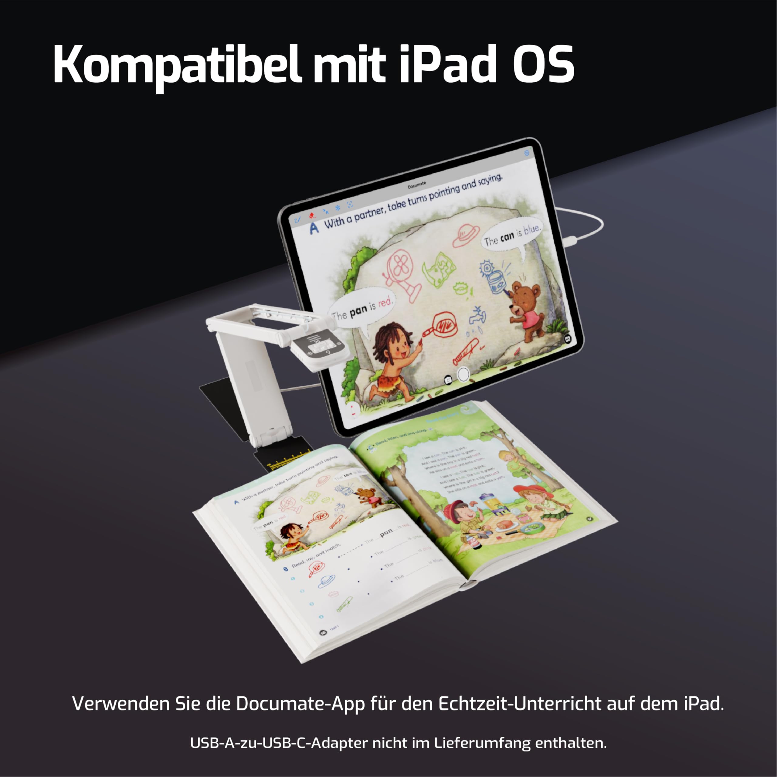 INSWAN INS-Flip 4 – 4K USB Dokumentenkamera/Webcam, 13MP UHD, faltbar, Ultraleicht (305g), Autofokus, Mikrofon & LED, für Unterricht & Webkonferenzen, kompatibel mit macOS, iPad, Windows, Chromebook 8