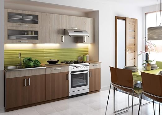 Muebles de Cocina Completa, 240 cms, Color Roble y Canela, Modulos ...