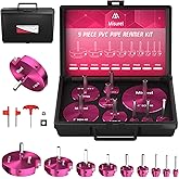 9 Pcs PVC Pipe Reamer Kit With 1/2 inch, 3/4 inch, 1 inch, 1-1/4inch, 1-1/2inch, 2inch, 2-1/2inch, 3inch, 4inch, 2 Carbide In