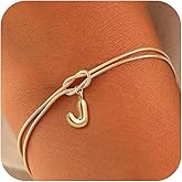 Gold Initial Bracelets for Women - Friendship Bracelet, 14K Gold Plated Love Knot A-Z Letter Bracelet, Dainty Forever Infinity Bracelet, Bridesmaid Gifts, Valentine's day Gifts for Women, Lover Bridesmaids Friends Gifts