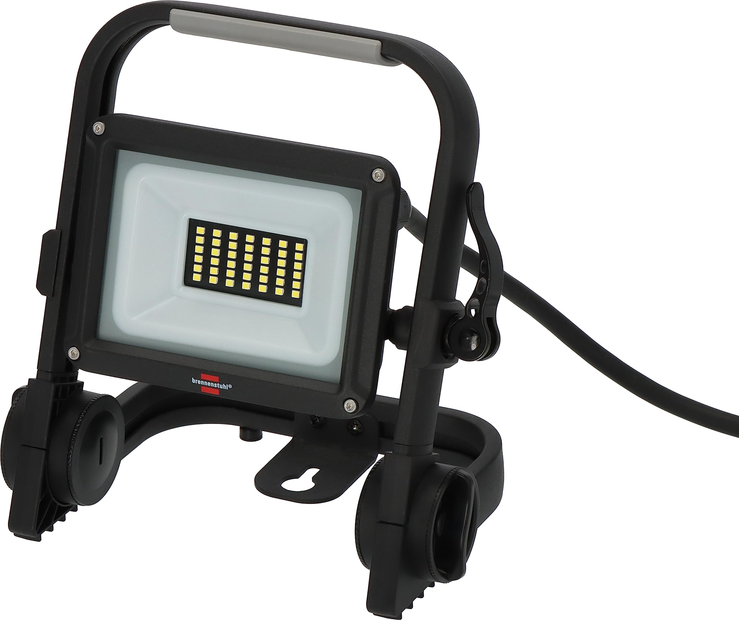 Brennenstuhl Mobile LED Work Light JARO 3063 M/LED Spotlight for Outdoor use IP65 (LED Floodlight 20W with 2m Cable, with Quick Release Fastener and 2300lm)