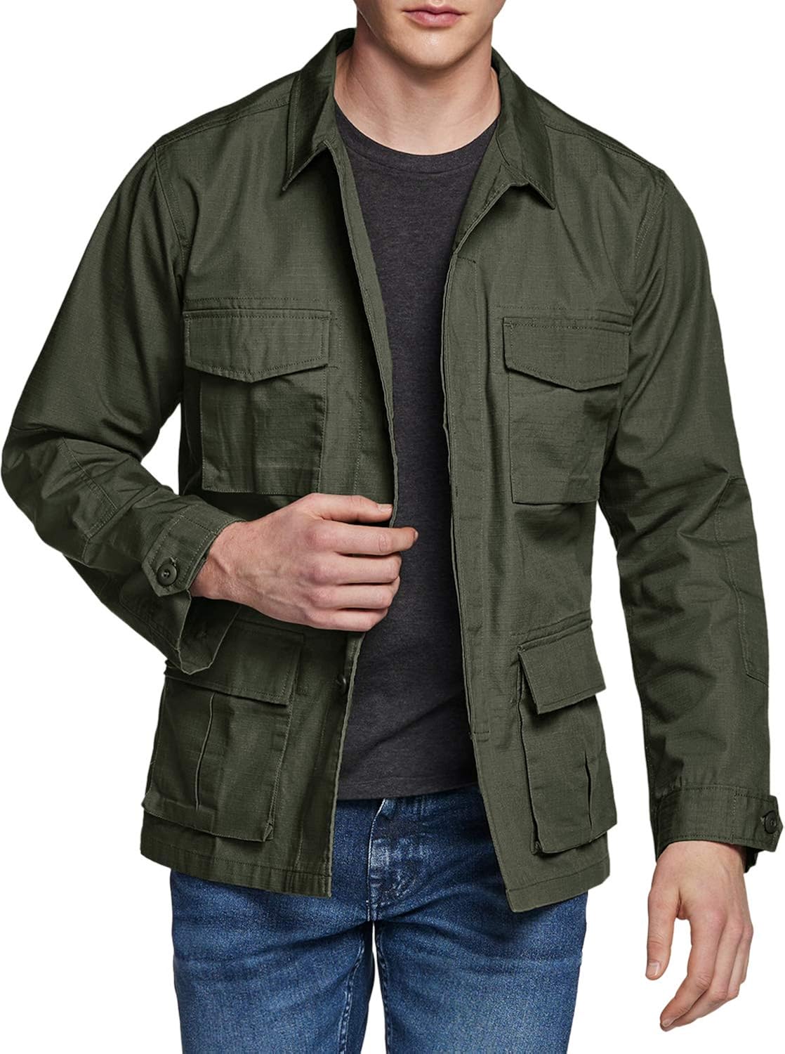 CQR Men's Casual Military Jacket, Water Repellent Field Army Jackets