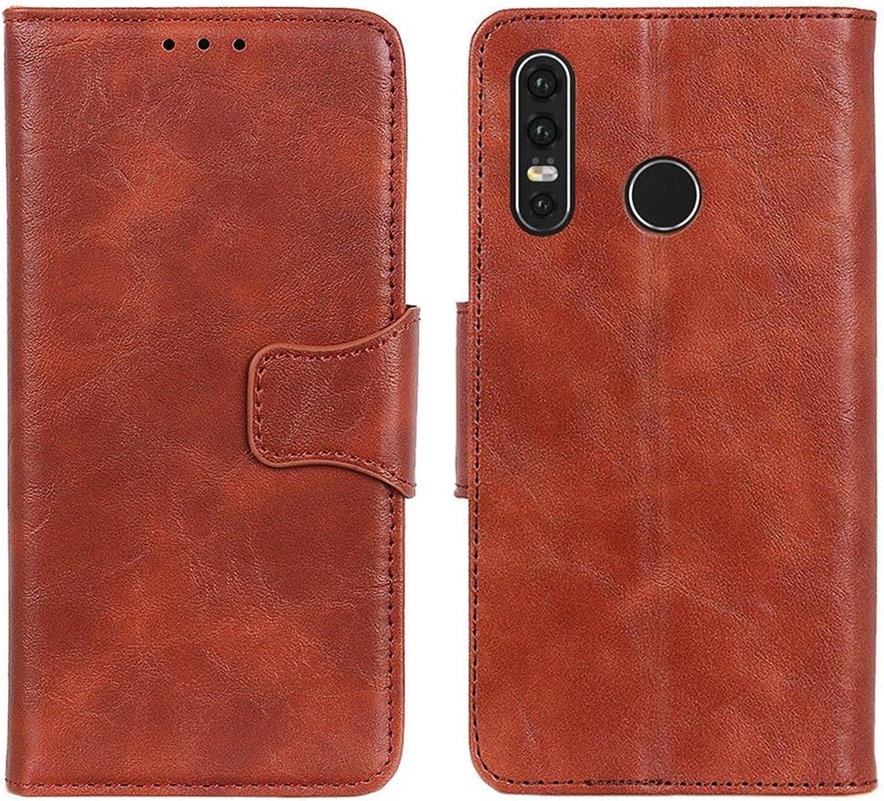 BINGRAN Huawei P30 lite Case, Classic PU Leather [Magnetic Closure] Flip Cards Slot Wallet Soft TPU Inner Stand Protective Cover Case for Huawei P30 lite 6.15" Brown