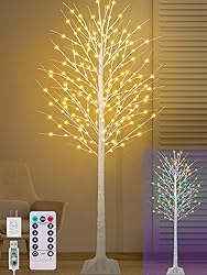 8FT Lighted Birch Tree with 210 LED Warm White and