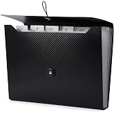 Cesil Black 7-Pocket Expanding File Folder, 33x24x3.5cm, A4, Letter, Polypropylene, Paper, 1x