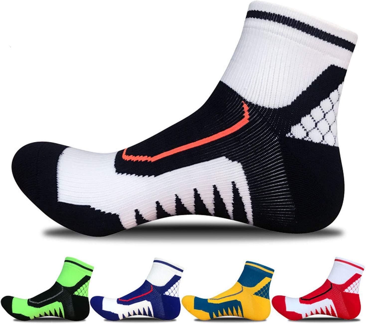 SPEEDITOP Men's 4,5 Pack Low Cut Compression Sports Athletic Cycling Tennis Running Ankle Quarter Cushioned Crew Socks