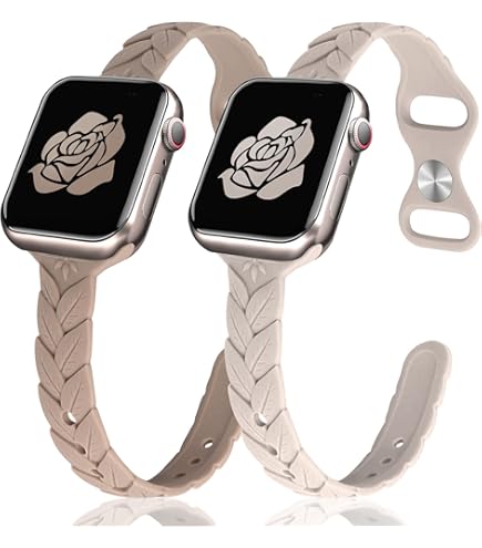 Womens Milk Tea Skinny Charms X-Shaped Soft Slim Silicone Bands Compatible Watch Amazon.com: Getino Compatible with Apple Watch Band 40mm  main image 3