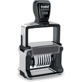 Trodat Professional 5558 Self-Inking 8 Band Number Stamp &ndash; 5mm, Black Ink | 8 band number stamp; Brushed stainless steel; Easy to turn dial; Ergonomic handle; 1000s of impressions; 5mm letter height