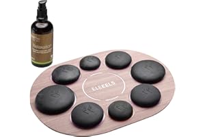 Electric Hot Stones Massager, S1 Back Spa Massage, 8-Piece Hot Stones Massage Set with Warmer, Christmas Gifts for Women Men,