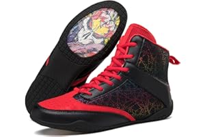 UKUBOXBAG Boxing Shoes for Ladies, Non-Slip Wrestling Sneakers Lightweight Mesh Breathable Kickboxing Squat Boots