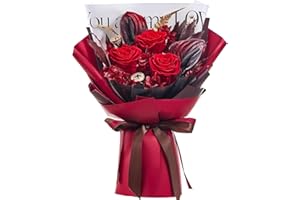 Polylove Forever Flower Bouquet Preserved Roses Anthurium Gift Box for Wife Mother Valentines Day Mothers Day Anniversary Birthday (Red)