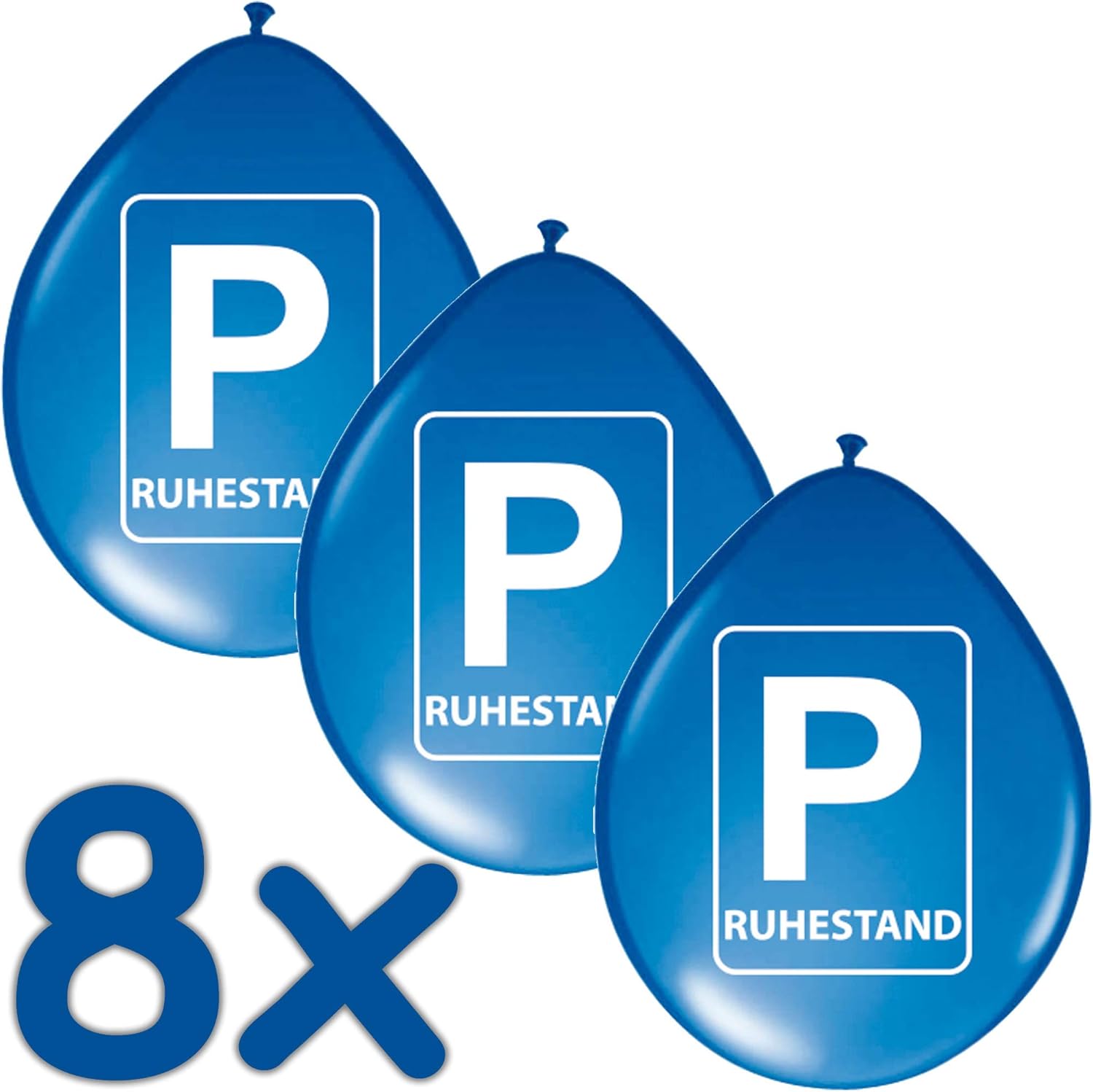 Folat - Retirement Balloons 'Ruhestand' - Blue - 8 pieces