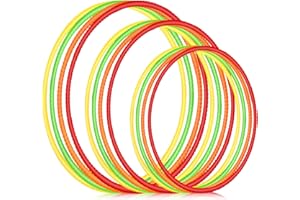 Syhood 12 Pcs Toy Color Hoop Plastic Detachable Adjustable Hoop Light Weight Exercise Hoop Fitness Hoop Equipment Toy Waist R