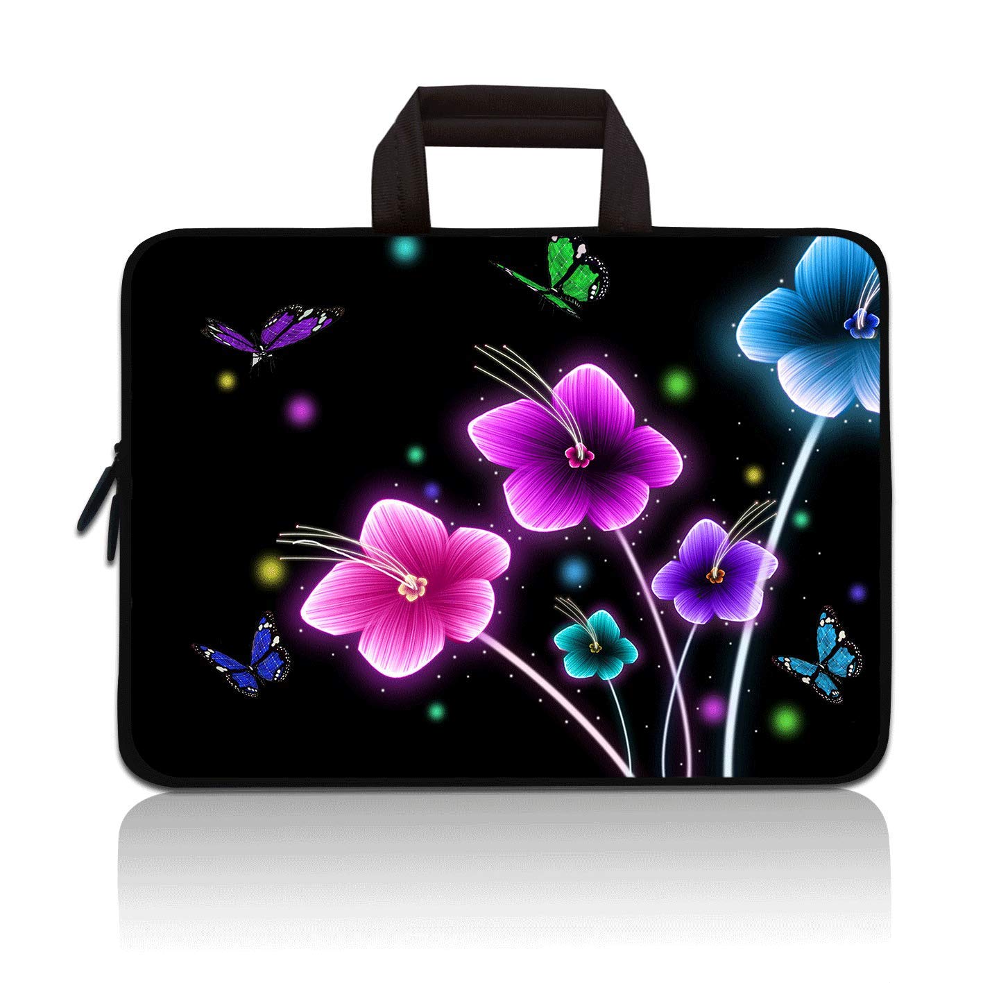 Photo 1 of 11 11.6 12 12.1 12.5 inch Laptop Carrying Bag Chromebook Case Notebook Ultrabook Bag Tablet Cover Neoprene Sleeve for Apple MacBook Air Samsung Google Acer HP DELL Lenovo Asus (Colorful Flowers)