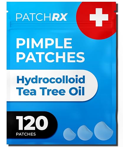 PatchRx Pimple Patches for Face (120 Patches), Hydrocolloid Pimple Patches - Pimple Patch Zit Patch and Pimple Stickers - Hydrocolloid Pimple Dots for Pimples - Zit Patches