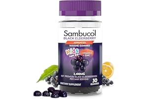 Sambucol Black Elderberry Gummies for Kids - Elderberry Gummies with Zinc and Vitamin C, Elderberry for Kids - 30 Count