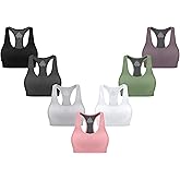 MIRITY Women Racerback Sports Bras - High Impact Workout Gym Activewear Bra Pack of 7