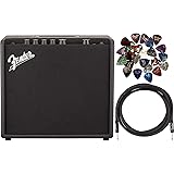 Fender Mustang LT25 1x8" Digital Electric Guitar 25-Watt Combo Amplifier Bundle with 24 Picks and 10-Foot Instrument Cable