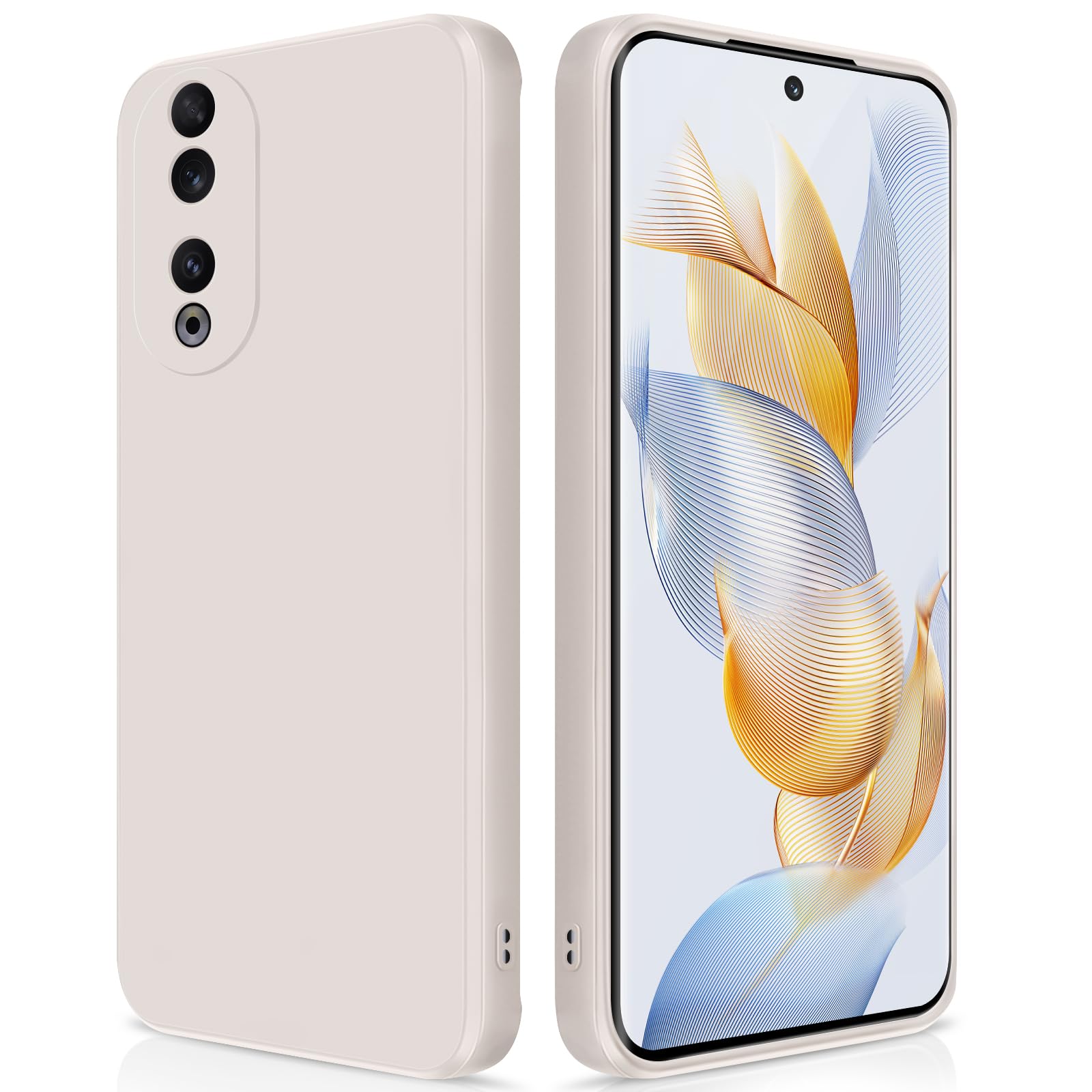 GiiYoon Case Compatible with Honor 90, Silky-Soft Touch Full-Body Protective Phone Silicone Case, Shockproof Cover with Microfiber Lining, off white — image 1