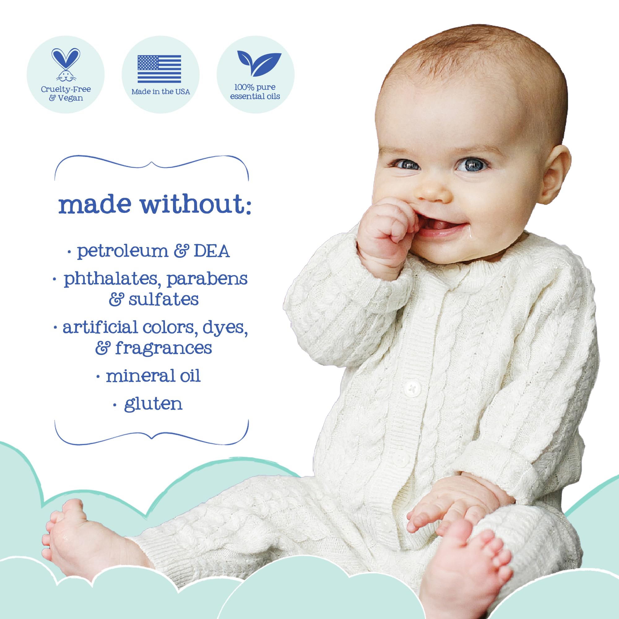 Oilogic Stuffy Nose & Cough Essential Oil Vapor Bath for Babies & Toddlers - Gentle Baby Bath Essentials – Pediatrician-Tested & Safe for Babies, 12.9 Fl Oz