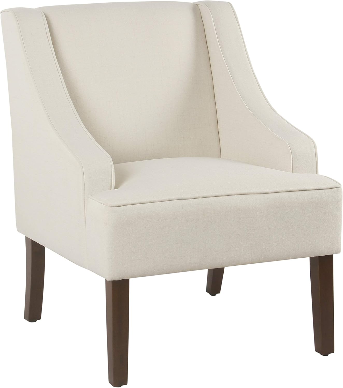 HomePop Swoop Arm Accent Chair, Cream: Furniture & Decor