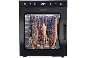 Kalahari Khabu Stainless Steel Biltong Box Food Dehydrator and Drying Cabinet – Large 10 Trays, 5 Hanging Rods, with 20-90°C 