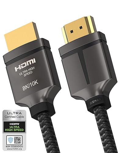 8K HDMI Cable 48Gbps 10FT, TESMAX Certified Ultra High Speed