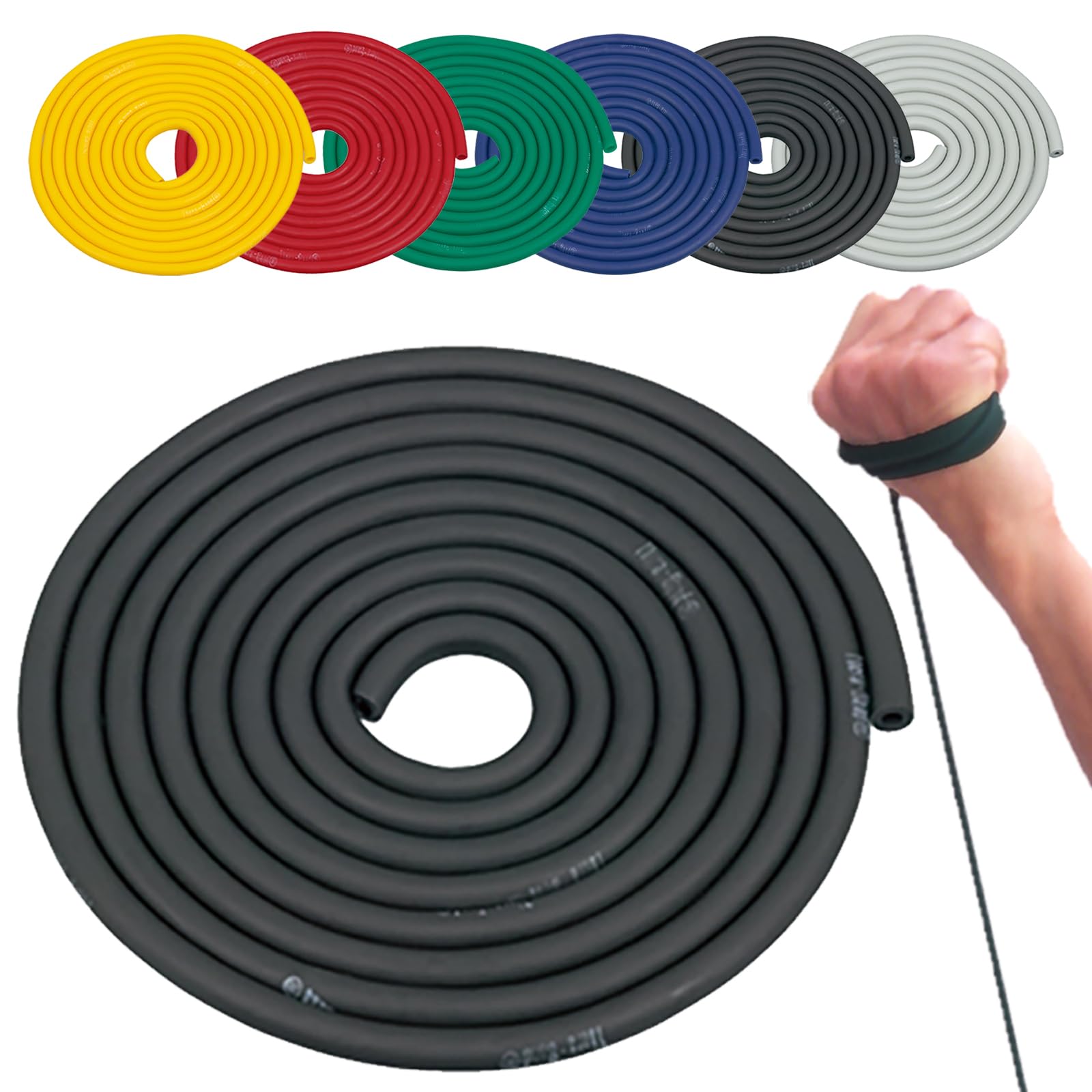 セラバンド セラチューブ トレーニングバンド トレーニングチューブ 黒 ブラック 長さ 3m 太さ 9.1mm 強度レベル+3 TTB-15 強度 マニュアル ゴム 野球 インナーマッスル トレーニング 筋トレ エクササイズ リハビリ レジスタンスバンド商品画像