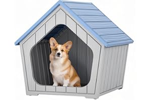 Fancyango Outdoor & Indoor Dog House for Weatherproof and Stylish Furniture, Dog House Outdoor, Multi - Use for Small and Medium Dogs (Blue, 23.43" L×22.44" W×22.24" H)