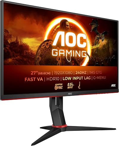 AOC 27G2ZN3 BK 27 inch FHD Gaming Monitor 280 Hz Adaptive Sync HDR10 FreeSync