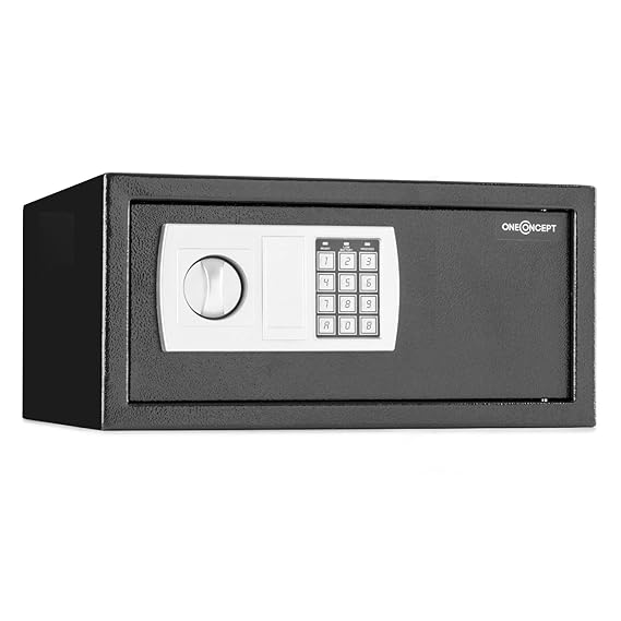 oneConcept Hotelguard • Laptopsafe • Tresor • Geldschrank • elektronisches Zahlenschloss • 8-stellige Kombination • Wand- und