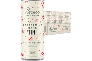 Recess Zero Proof Craft Mocktails, Alcohol Free Drinks, Non-Alcoholic Beverage Replacement, Mixer, Celebration, Party, (Peppermint Bark 'Tini, 12oz, Pack of 12)