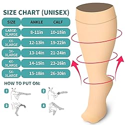 BLUEENJOY 3 Pack Plus Size Compression Socks for