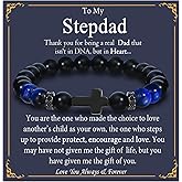 OAVOOK Fathers Day Gift for Bonus Dad, Stepdad, Grandpa, Daddy, Boyfriend's Dad Beaded Bracelet for Him on Birthday, Christmas