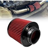RYANSTAR RACING 3 Inch Cone Air Filter 76mm High Flow 163mm Tall | Short 163mm cone air filter with top filter design and high flow performance, compatible with cars and motorcycles.