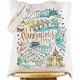 G2TUP Minneapolis Travel Tote Bag - Minnesota Souvenir Gift with Landmarks Shoulder Bag