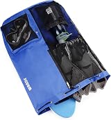 WANDF Swim Bag Mesh Drawstring Backpack Wet Pocket XL Navy Blue view 4