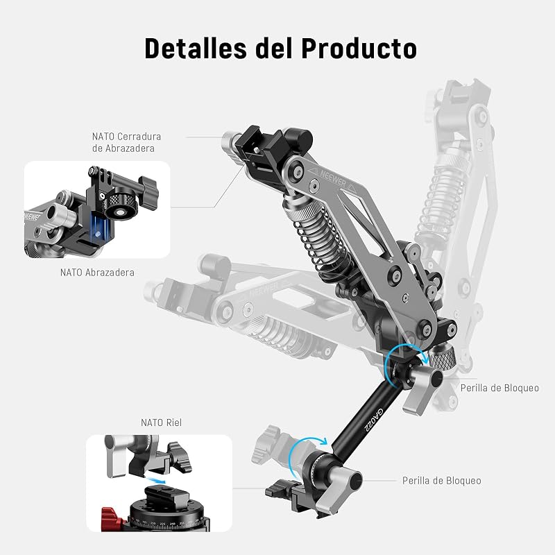GA022 Soporte Cámara Acción Coche con Ventosa Vacío Brazo Hidráulico