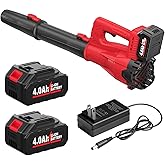 FULLYEA Electric Leaf Blower Cordless, 21V Battery Powered leaf blower with 2*2.0Ah Batteries and Fast Charger, 280 MPH Small Leaf Blower, Handheld Blowers for Lawn Care, Patio, Dust, Blowing Leaves