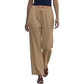 Bottega Campanini Women's 100% Linen Pants, Made in Italy, One Size Fits All (S,M,L) Lightweight High-Waisted Summer Trousers