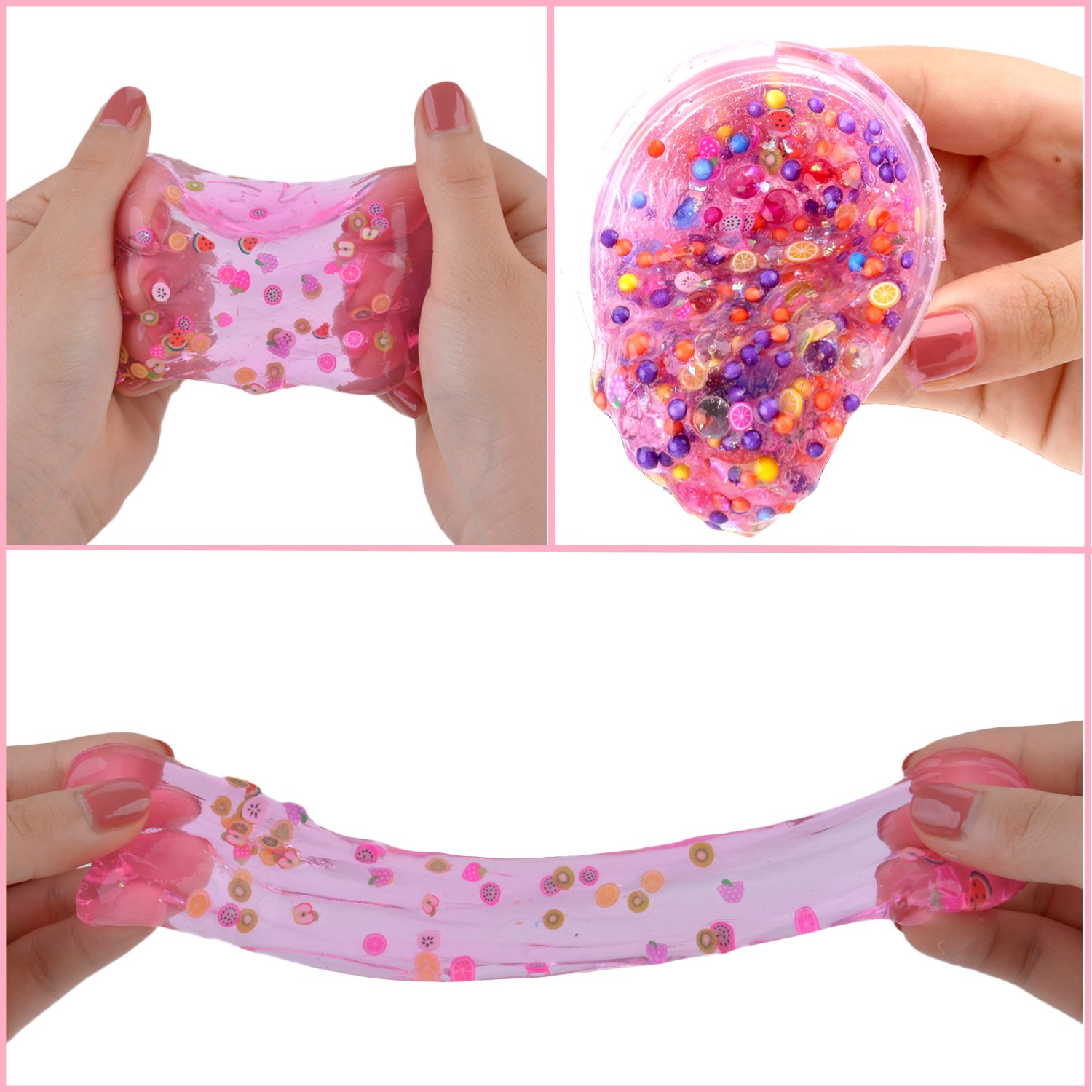 Foam Beads for Slime, Outgeek 26 Pack 13oz Slime Supplies Kit includes Foam Balls, Fishbowl Beads, Glitter Sugar Papers, Fruit Slices, Slime Tools for DIY Slime Making