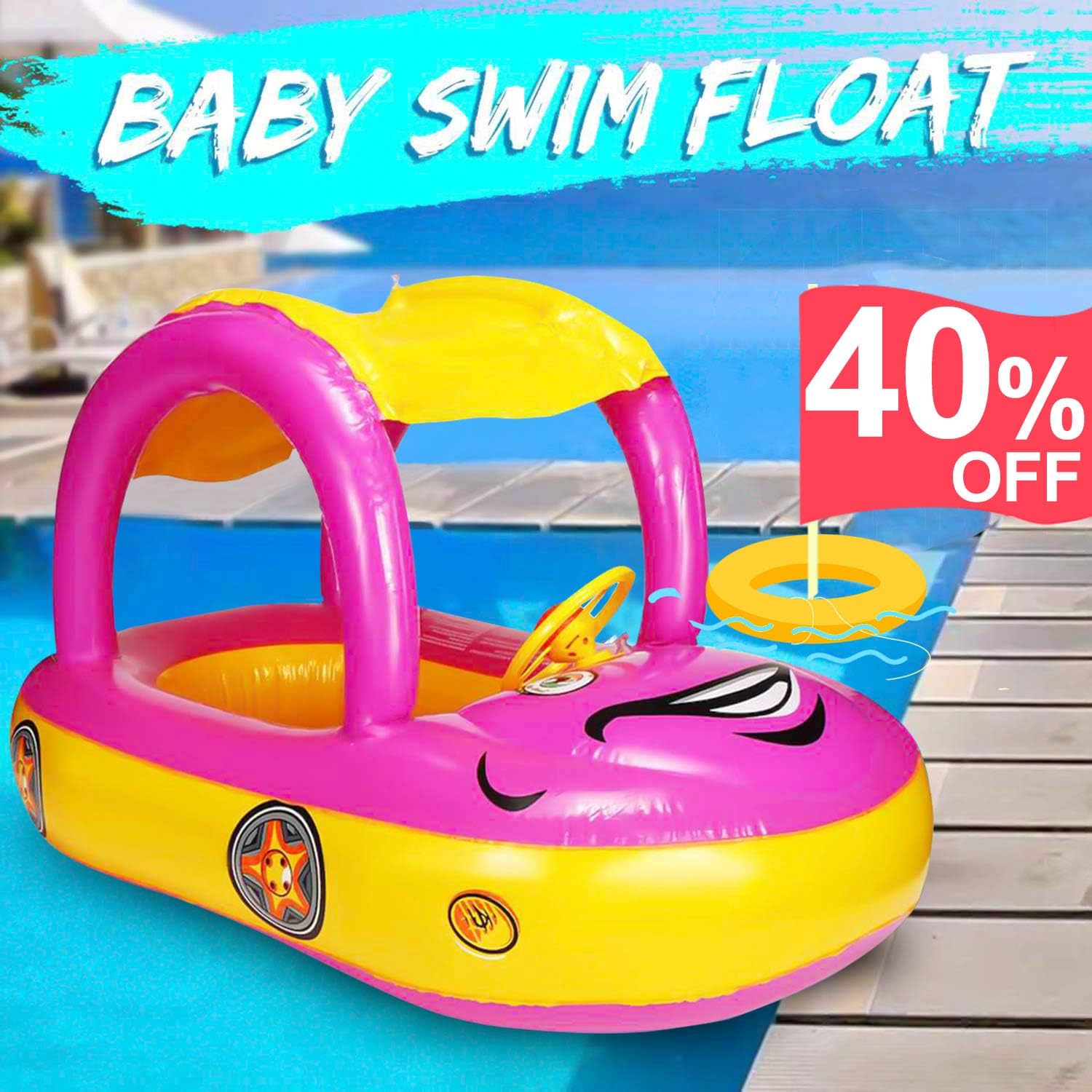 baby pool floats with shade
