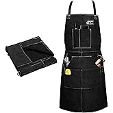 ARCCAPTAIN Leather Welding Apron 24" X 36" with 6 Tool Pockets